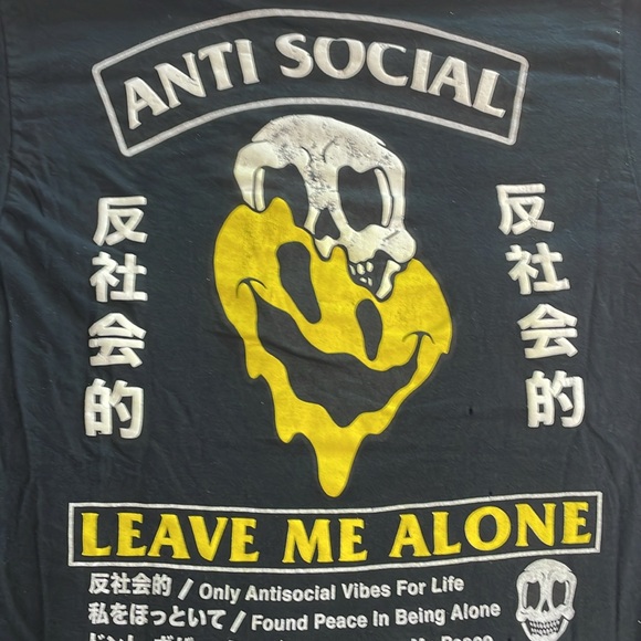 Eighty Eight Brand Men’s  “Anti-Social” Black T-Shirt Size Small - Picture 8 of 8